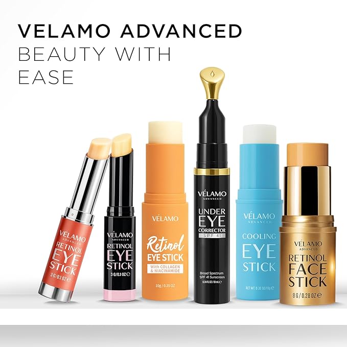 VELAMO ADVANCED Luminous Eye Corrector SPF 41: Under Eye Color Corrector for Dark Circles, Fine Lines & Puffiness - Hydrating Anti Aging Eye Cream with Ceramides Complex - Medium, 0.34 FL OZ/10mL