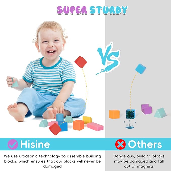 Multiple Shapes Magnetic Blocks, 46 PCS Magnet Building Blocks for Toddlers 3 4 5 6 7 8 Years Old Boys Girls Magic Cube Toys for Sensory STEM Education Preschool Gifts for Kids Ages 3+(esp. 3-8)