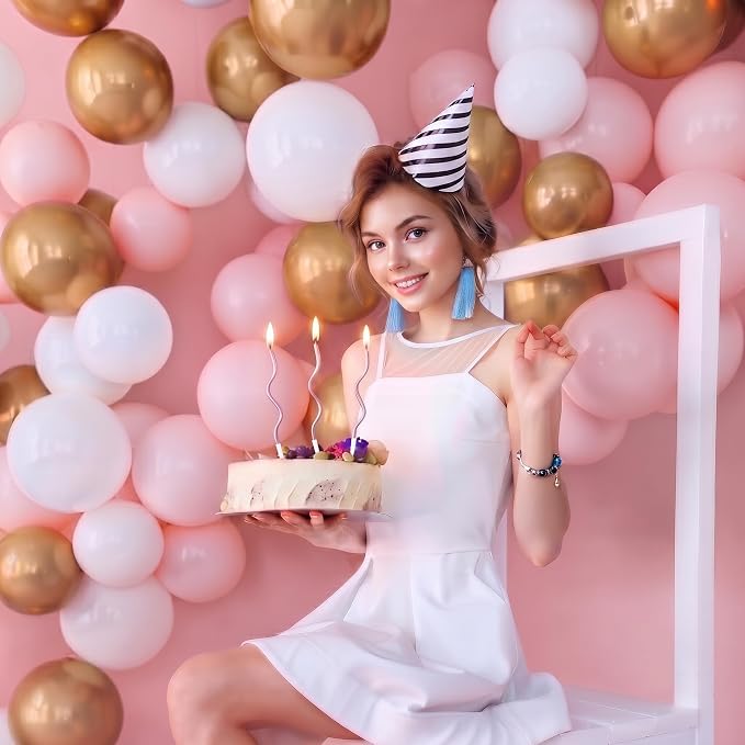 PHD CAKE 24-Count Rose Gold Spiral Long Thin Metallic Birthday Candles, Cake Candles, Birthday Parties, Wedding Decorations, Party Candles