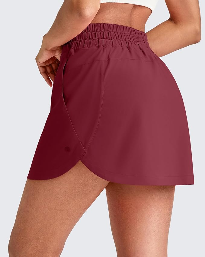 G4Free A Line Golf Skirts for Women 15'' Elastic High Waisted Tennis Skort | with 4 Pockets, Built-in Shorts, Dolphin Hems, Lightweight, Quick-dry, Breathable, Vibrant Colors, Athletic & Casual
