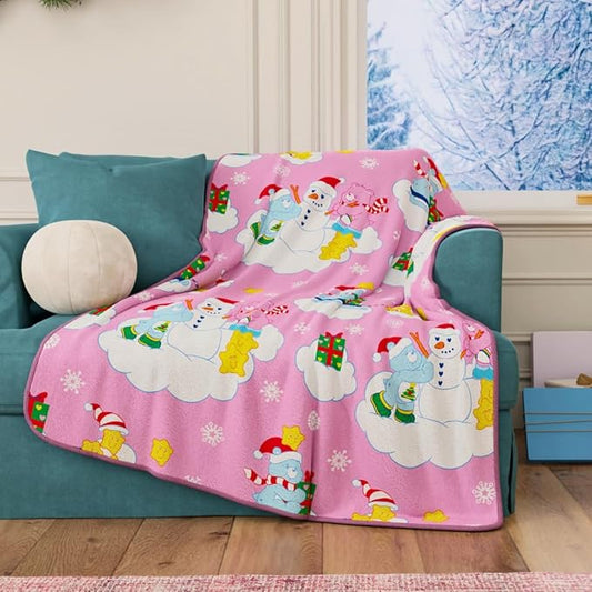 Care Bears Nostalgic Holiday Christmas Super Soft Cozy Plush Throw, 40 in x 50 in, (Officially Licensed Product) by Franco Collectibles