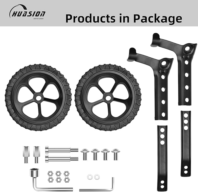 Adjustable Bike Training Wheels Kids Bicycle Training Wheels Kit for 16, 18, 20, 22, 24 inch bike, Includes Stabilizers for Variable Speeds, Black