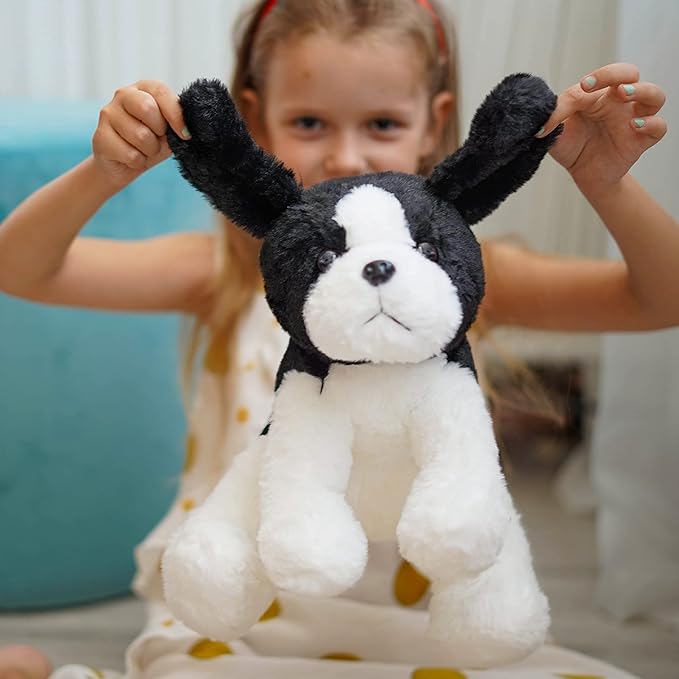 Sheepdog Border Collie Stuffed Animals Black and White Dog Puppy Plush Toys for Kids Boys Girls Baby Birthday Easter