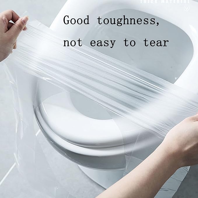 50PCS Disposable Travel Toilet Seat Plastic Cushion Waterproof Portable Toilet Seat Cushion Individually Packed, Easy to Carry for Traveling