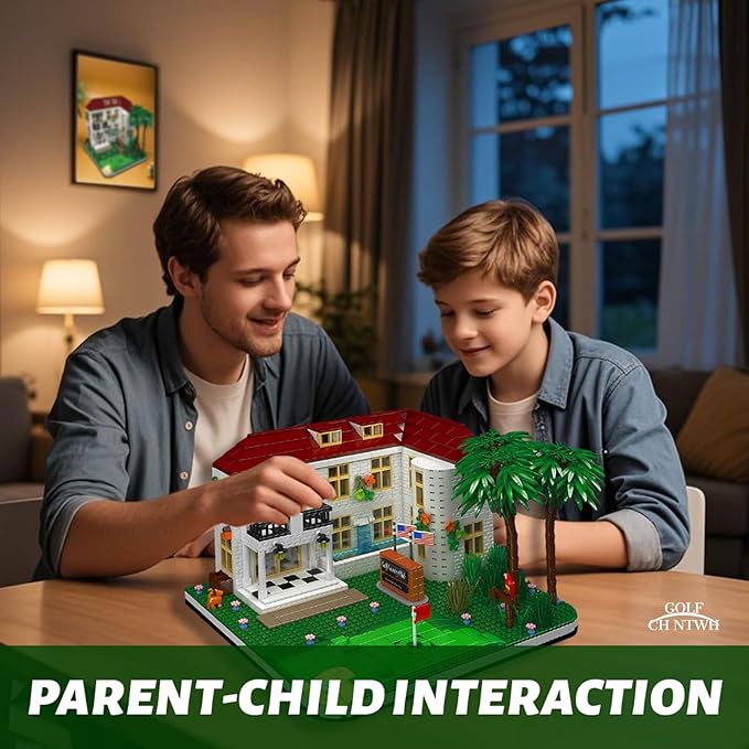 Golf Country Club Toy Building Set for Adults Compatible with Lego Golf - Architecture Building House Collection Kit 1860 Pcs for Adults & Teen & Golf Lovers