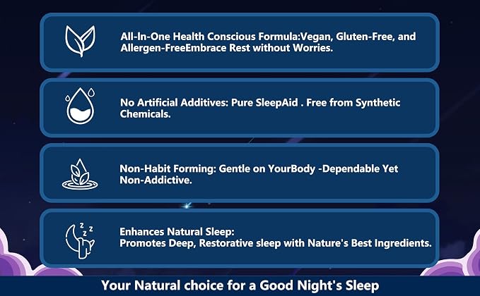 Natural Sleep Aid Gummies - Melatonin Free Supplement - Sleep+ Gummies for Adults - Promote Deep Restful Sleep Naturally Relaxing-60count（2pcs