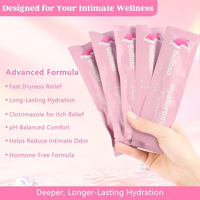 Vaginal Moisturizer Gel — Hyaluronic Acid Formula for Long-Lasting Dryness Relief | 12 Pre-Filled Single-Use Applicators | Hormone-Free, pH Balanced