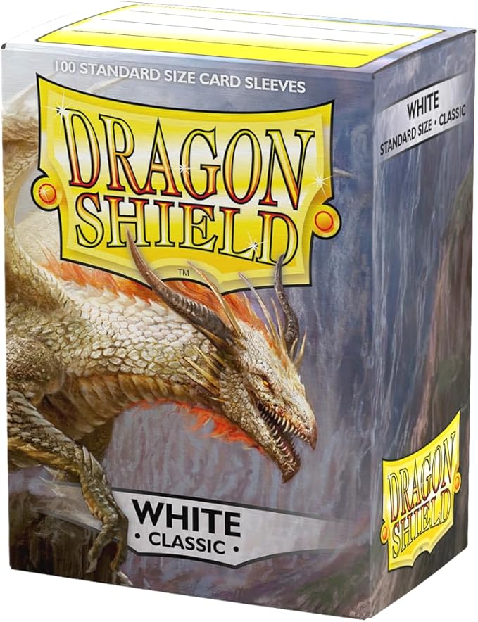 Dragon Shield | Standard Size Card Classic Sleeves | 100 CT - Smooth & Tough Premium TCG Sleeves - Compatible with Pokemon, Flesh & Blood, One Piece & Magic the Gathering | White