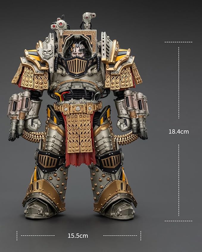 JoyToy Warhammer 40K 1:18 Action Figures, Iron Warriors Perturabo, Primarch of The lVth Legion, 7.2 in High
