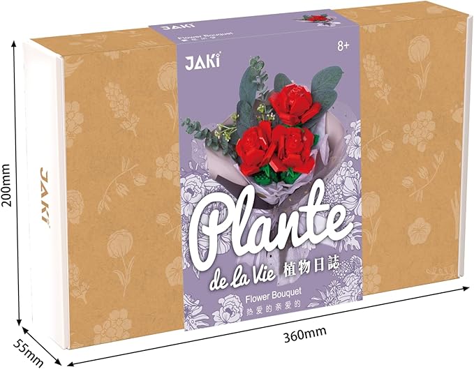 Red Flower Bouquet Building Block Set – Romantic DIY Gift for Valentine’s Day, Anniversaries & Special Occasions