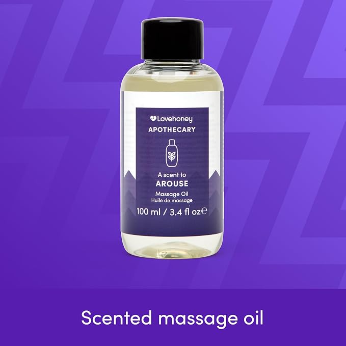 Lovehoney Apothecary Arouse Massage Oil 100ml - Sensual Massage Gel for Couple - Relaxing Body Massage Oil with Rose, Jasmine & Cedarwood Notes - Vegan Friendly