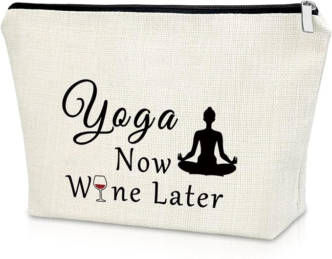 Sazuwu Yoga Gifts for Women Makeup Bag Meditation Birthday Gifts for Yoga Lovers Cosmetic Travel Pouch Christmas Retirement Present