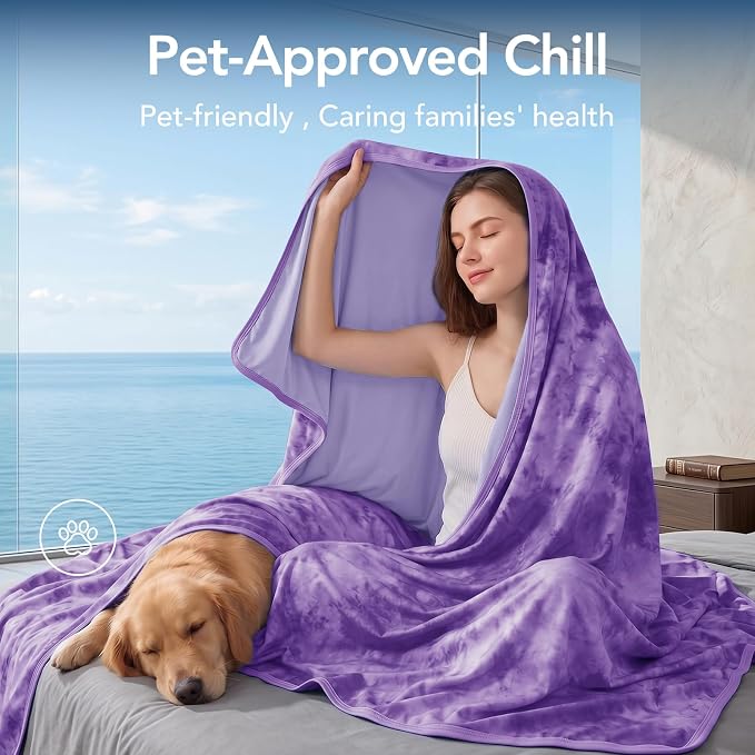 Cooling Blanket 80''x88'' for Hot Sleepers, Arc-Chill Q-Max>0.35 Double Sided Cold Blankets for Night Sweats, Cool Soft Lightweight Summer Blanket for Sofa Bed Couch, Gifts for Women Queen