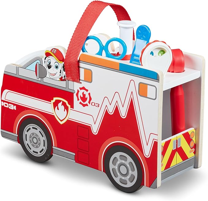 Melissa & Doug PAW Patrol Marshall's Wooden Rescue EMT Caddy (14 Pieces)