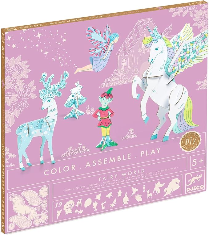 DJECO DIY Cap Fairy World Play Kit - Create Your Own Fairy World - Arts & Crafts for Kids - Fun & Creative for Family & Friends, Perfect for Gift for Children 5+ Years Girls & Boys