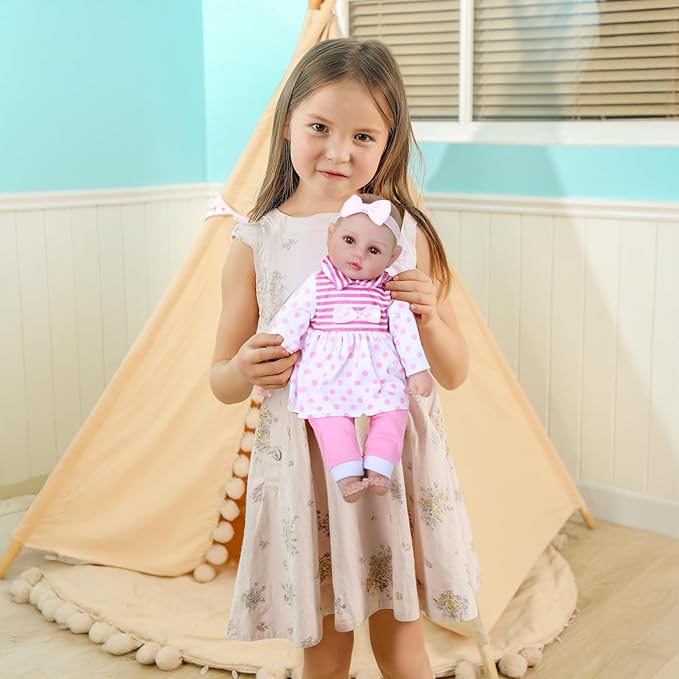 WOOROY Baby Doll, 18 inch Cute Realistic Baby Dolls Large Soft Body Baby Doll, Real Life Baby Dolls with Accessories for 3+ Year Old Girls Gifts, Pretend Play, Collection