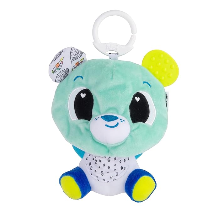 Lamaze 3-in-1 Surprise Bear Clip-On Baby Toy Clip and Go Stroller Toys for Home and Travel Sensory and Tummy Time Toys - Ages 0 Months and Up