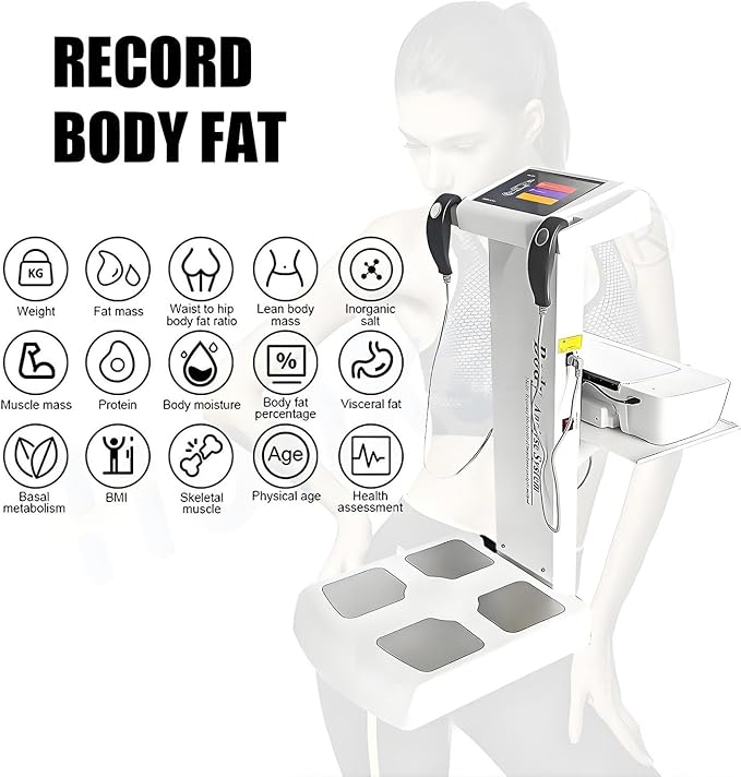 Human Body Analyzer BIM Testing Machine Intelligent Multifrequency Body Composition Analysis System with Printer Fat Testing Equipment 3D Scanner Segmental White