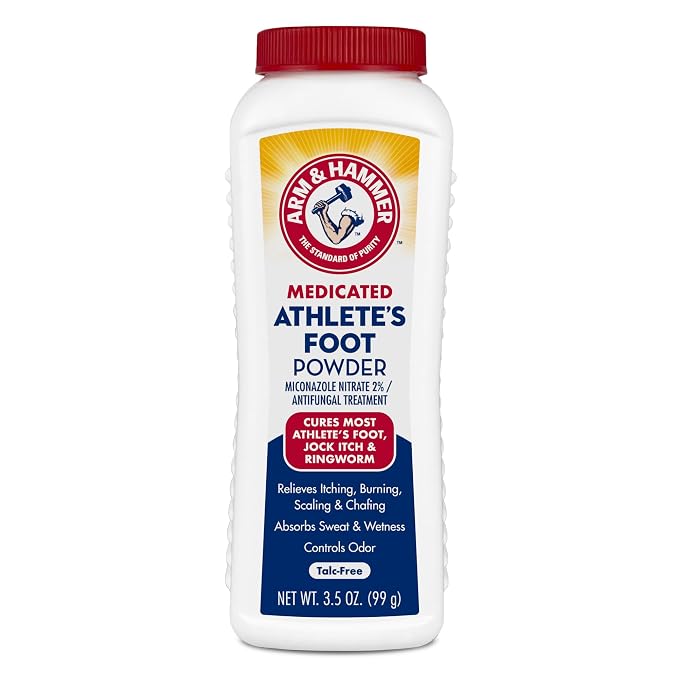 Arm & Hammer Athlete's Foot Powder - Antifungal Treatment for Feet with Baking Soda - Relieves Itching, Burning, and Odor - Clinically Proven Formula - 3.5 oz