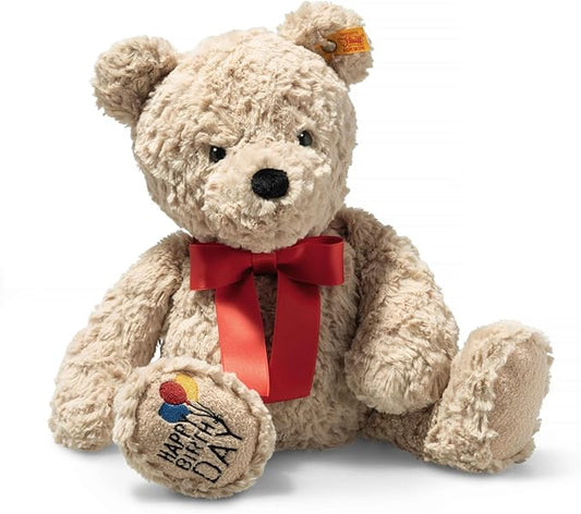 Steiff Soft Cuddly Friends Jimmy Teddy Bear Birthday, 14" Plush Toy