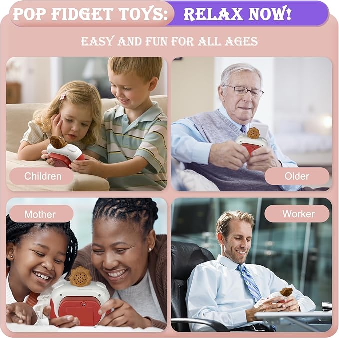 Fast Push Pop Game Light Up Dinosaur Fidget Toy for Kids Ages 3-12 Quick Push Bubble Pop Puzzle Games Handheld Pocket Game Sensory Toys Gifts for Kids 3 4 5 6 7 8+ Years Old Boys Girls Teens