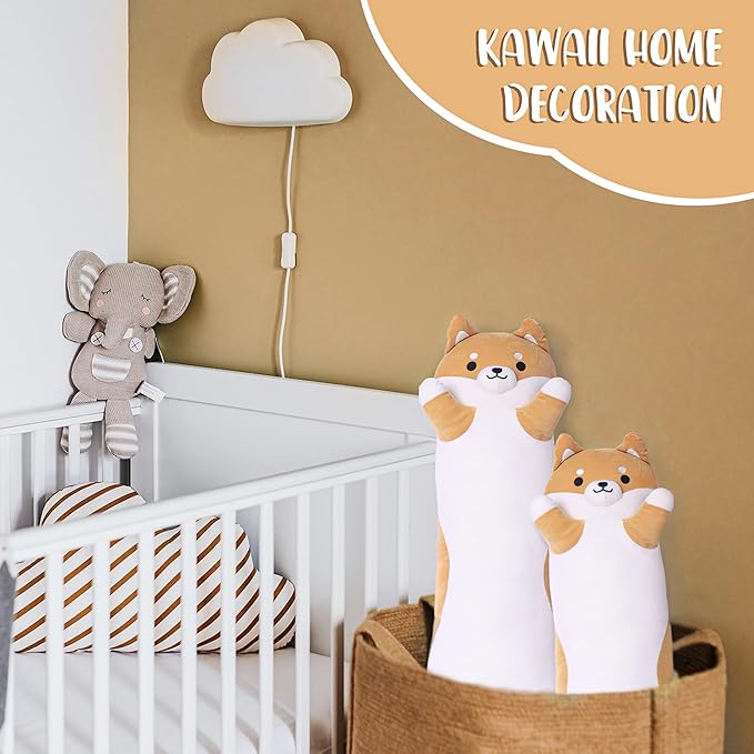 36 Inch Shiba Inu Dog Stuffed Animal, Big Akita Dog Plush Toy, Long Corgi Body Pillow for Bed Decor, Cute Plushies Birthday Gift for Thanksgiving, Birthday, Christmas(B)
