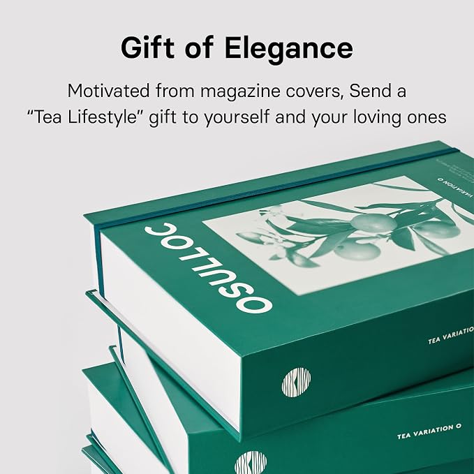 OSULLOC TEA VARIATION "O" (36 Count, 6 Types x 6 ea), Elegant & Sophisticated designed Gift Set, 6 Premium Organic Pure & Blended Tea from Jeju Island