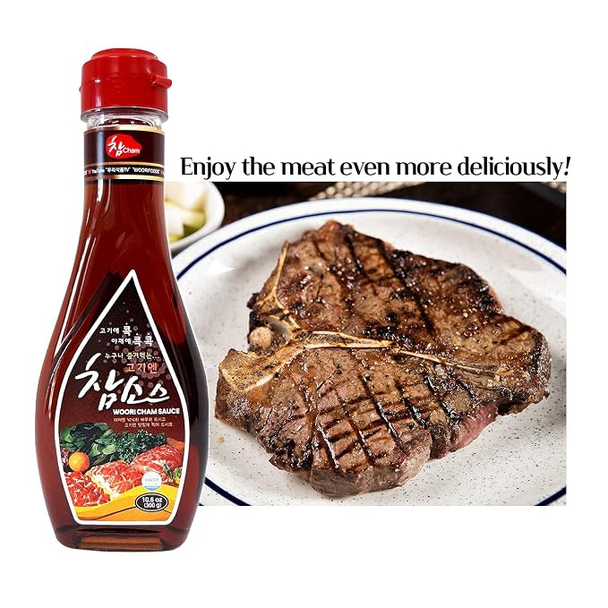 WOORI Cham Sauce Korean BBQ Dipping Sauce, 10.6 oz | Korean BBQ dipping sauce, bulgogi marinade, soy based, sweet tangy flavor, pork belly, kalbi, onion salad