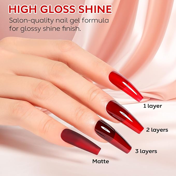 AIMEILI Nude Brown Gel Nail Polish Set 12pcs, Hema Free, Cruelty Free, Vegan, Soak Off U V LED Nail Art Manicure for Women - Kit 44