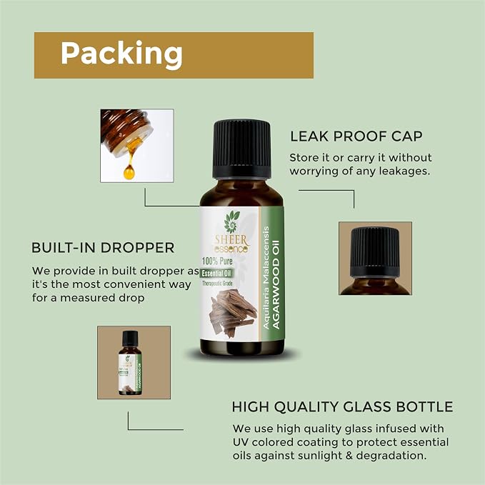 Agarwood (Oud) Oil (Aquilaria Malaccensis) 100% Natural Undiluted Frangrance Therapeutic Grade Essential Oil for Aromatherapy 67.62 fl. oz