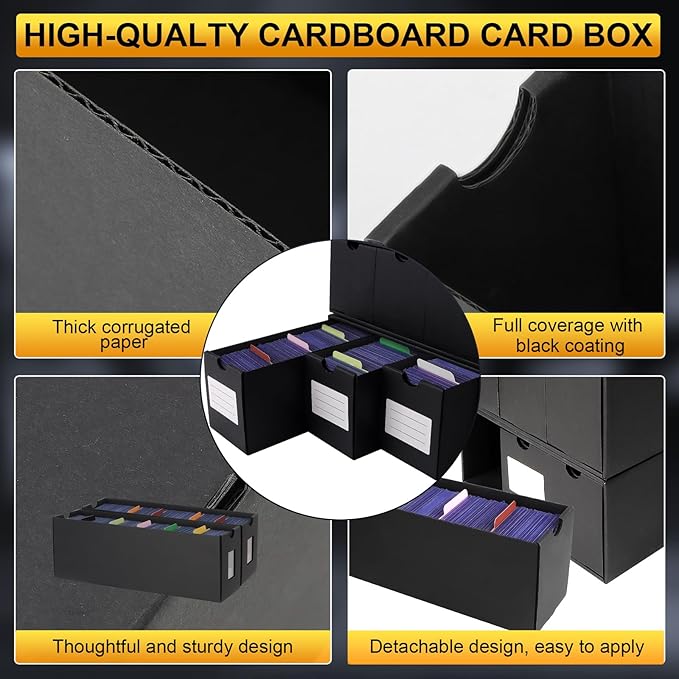 Trading Card Storage Box, 10800+ Card Organizer with 18 Inner Boxes & 72 Card Dividers, Fits Sleeved Cards & Toploaders for MTG, TCG, YGO, PTCG, Sports Cards, with Labels & Tapes