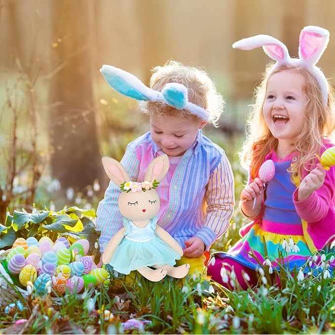 Ballerina Doll Easter Stuffed Animal Bunny Plush Animal Doll, Plush Rabbit Toy Bunnys Stuffed Animals for Girls Easter Animals on Party Birthday Christmas