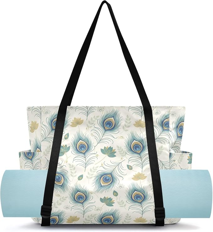 MCHIVER Yoga Bag for Women Men Large Yoga Mat Bag with Adjustable Strap Workout Bags Totes for Pilates Yoga Travel
