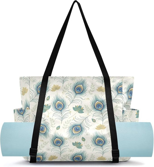 MCHIVER Yoga Bag for Women Men Large Yoga Mat Bag with Adjustable Strap Workout Bags Totes for Pilates Yoga Travel