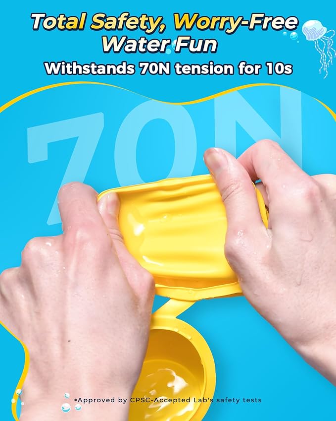 SOPPYCID Water Balloons Reusable Splash Ball, Latex-free Water Bomb Pool Toys, No Tying Easy Quick Fill, Magnetic Self-sealing Water Balls for Kids & Adults All Ages Summer Fun Outdoor Party Games