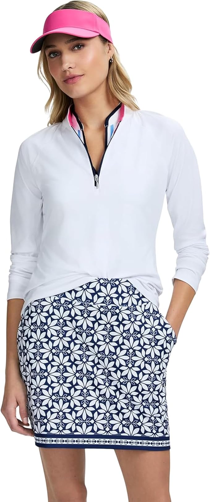 Izod Women's 1/4 Zip Pullover Performance Stretch Long Sleeve Golf Running