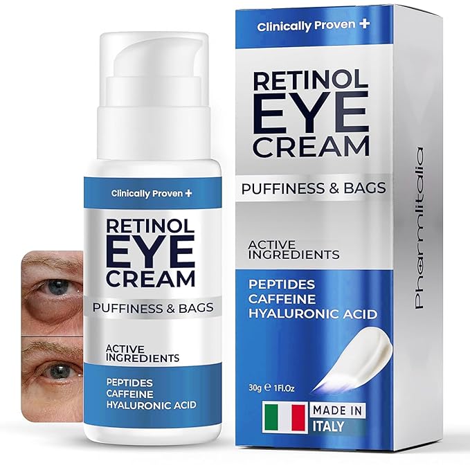 Under Eye Cream for Puffiness and Bags Under Eyes - Eye Bags Treatment for Men & Women - Anti Wrinkle Cream for Dark Circles, Baggy Eyes Treatment for Women with Retinol, Hyaluronic Acid & Caffeine