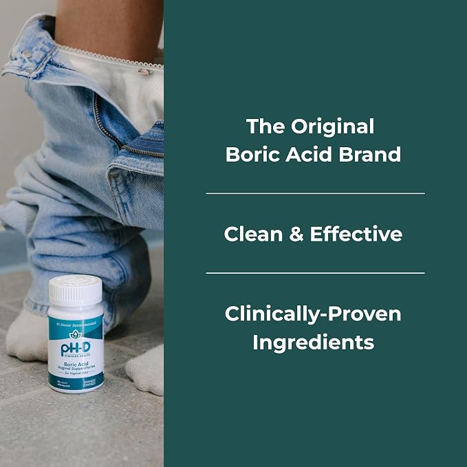 pH-D Feminine Health Support - Boric Acid Starter Bundle - pH-D Boric Acid Vaginal Suppositories 24 Count and 5 Vaginal Suppository Applicators