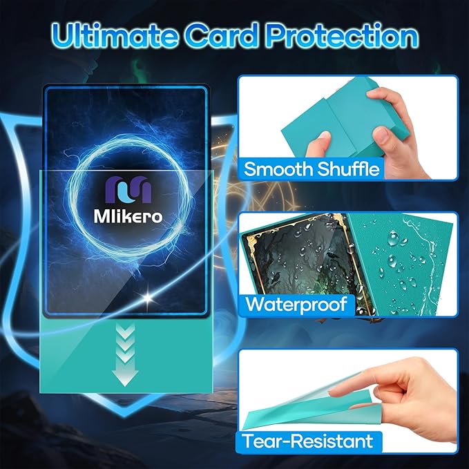 500 Count Card Sleeves, Matte Magic Card Sleeves, Smooth Shuffle & Tear Resistant, Fit for MTG, TCG, CCG (Cyan)