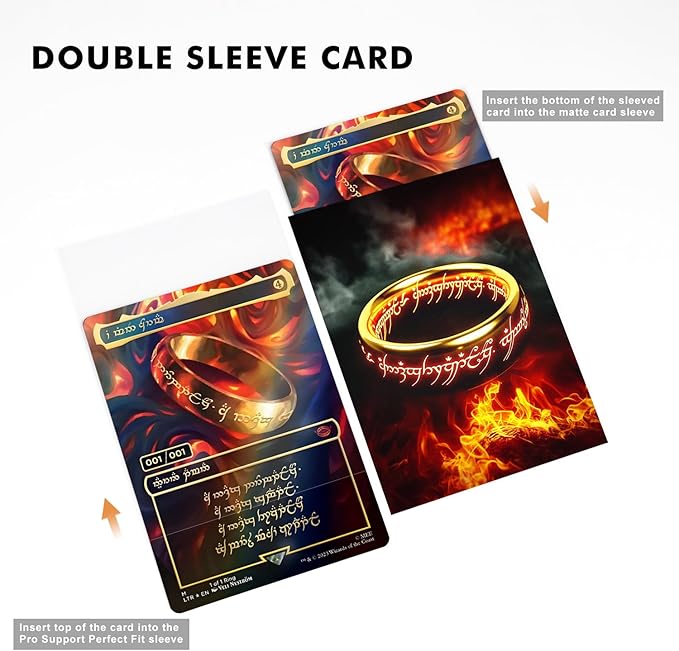 Katomula 100 MTG Card Sleeves with 100 Inner Sleeve, Textured Back Art Sleeves, Fit Standard Size Cards- The-One-Ring