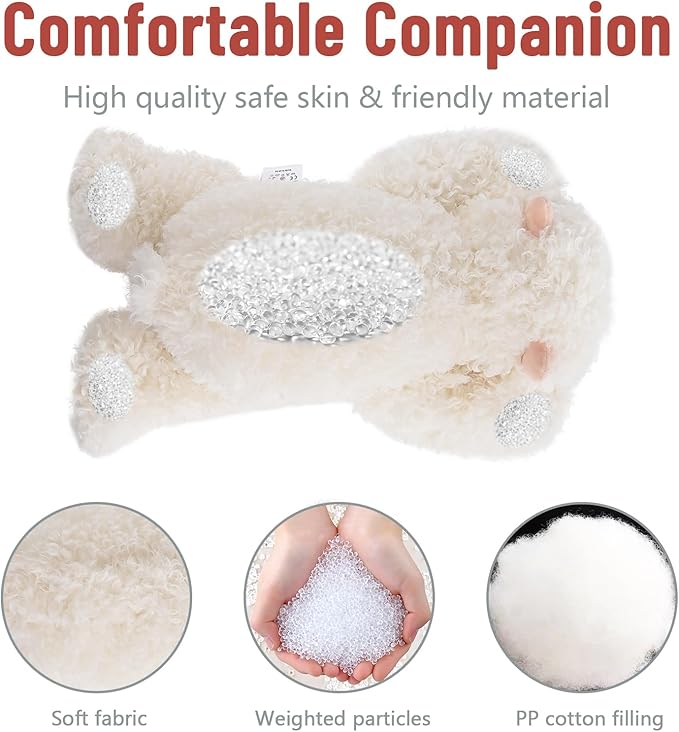 Niuniu Daddy 20" | 3.3 Pound Sheep Weighted Stuffed Animals, Large White Goat Pillowfort Stuffed Lap Animal Toys for Kids Adults, Big Plush Body Pillow for Gifts Birthday Christmas Holiday