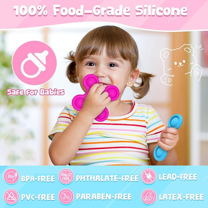 Suction Spinner Toys for Babies Bath Toys for Babies 10-12 Months+ Gifts for Kids Suction Cup Toys (Classic Edition - Animals)