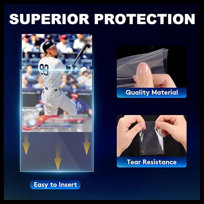 5000ct Clear Card Sleeves for Trading Cards, Soft Baseball Sports Card Sleeves, Soft Plastic Protector Fit for MTG Game Standard Cards