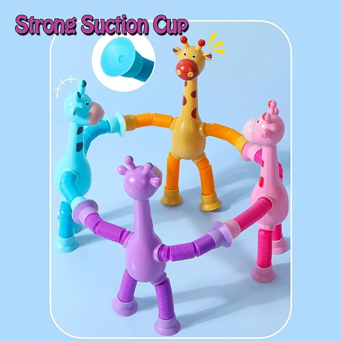 20 Pack Telescopic Suction Cup Giraffe Toy, Stretchy Giraffe SuctionAnimal Autism Sensory Toy for Toddlers, Travel Essential, Educational Classroom Treasure Box, Stretchy Giraffe Party Favors