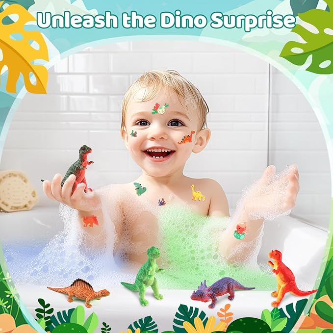 Bath Bombs for Kids with Surprise Toys Inside - 9 Pack Dinosaur Bath Bombs Gift Set, Dinosaur Toys for Kids 3 4 5 6 7 8 9 Years, Valentines Day Gifts for Kids, Easter Gifts Bubble Bath Fizzes