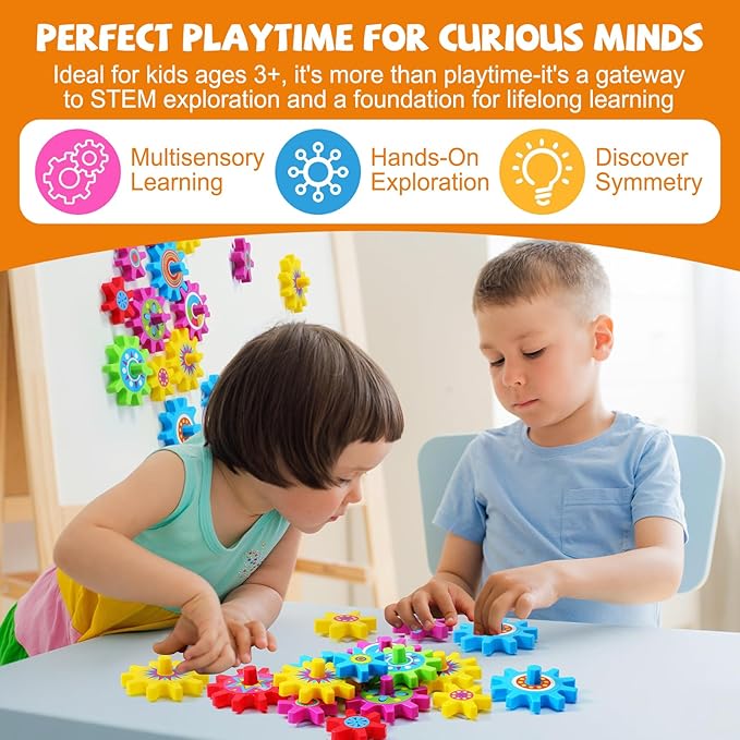 36 Pcs Magnetic Gears Interchangeable Learn Magnetic Spinning Gears for Magnetism Refrigerator or Whiteboard (Colorful Style)
