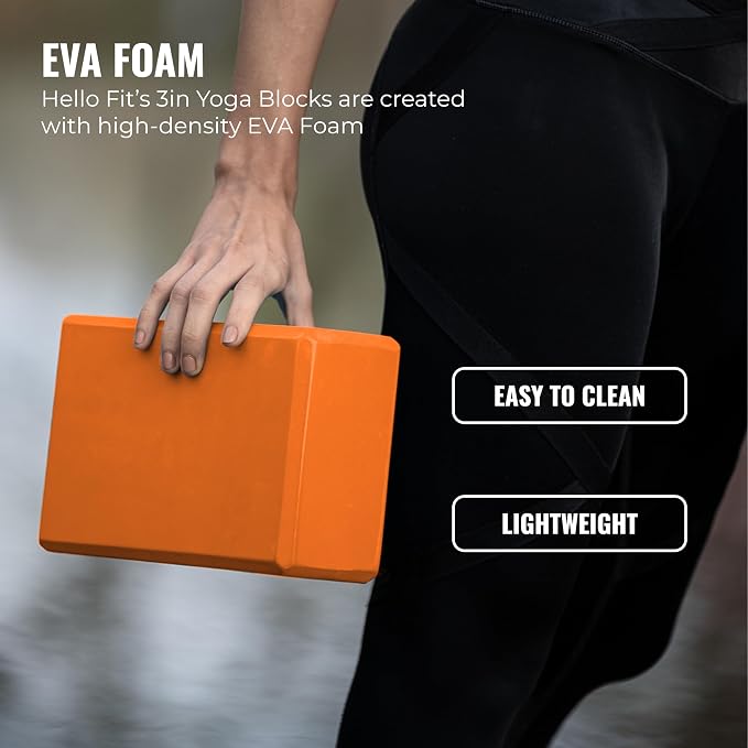 3" Yoga Block, 10 Pack Bulk EVA Foam Yoga Blocks, Firm and Supportive Yoga Brick, Balance Foam for Stretching, Pilates, and Workout, 3" x 6" x 9"
