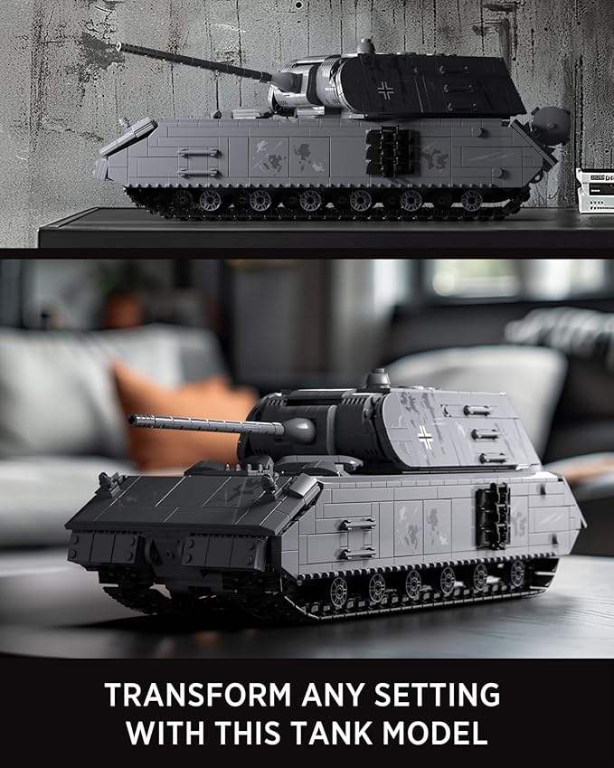 Nifeliz Maus Tank Building Model, WW2 Collectible Military Panzer VIII Tank for Adults, Army Model to Build and Display, Gift Ideal for Military Fans (NF10289)