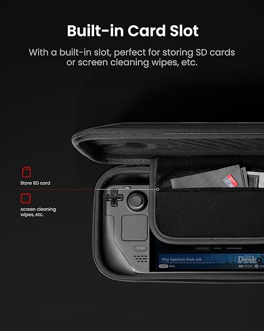 tomtoc Carrying Case Compatible with Steam Deck/OLED, Protective case, Hard Portable Travel Carrying bag for Steam Deck Console, Shockproof, Travel friendly, Black