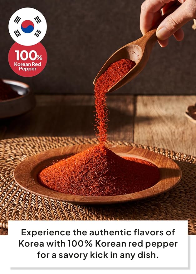 Korean Food Korean Red Chili Powder, Fine Grind, Vegan, No MSG, 100g
